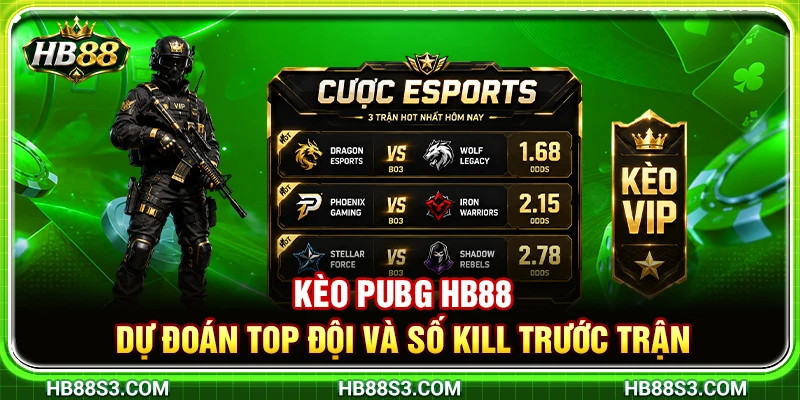 Kèo PUBG HB88 – Dự Đoán Top Đội Và Số Kill Trước Trận