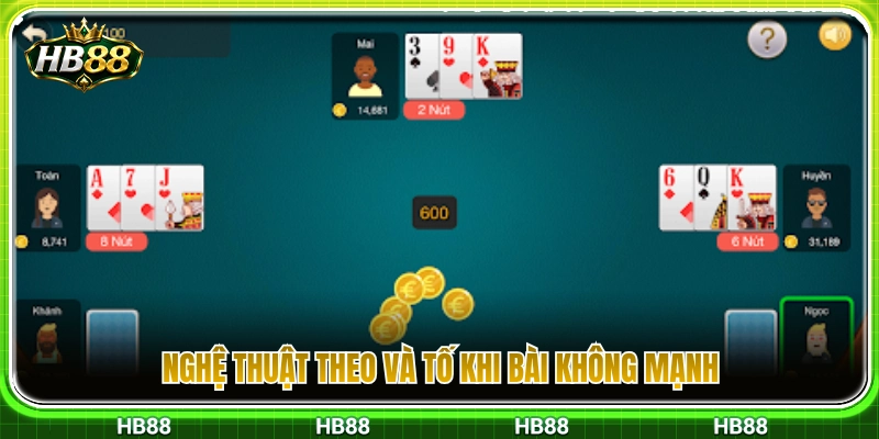 Bí quyết theo cược và tố tất tay khi nắm bài yếu 
